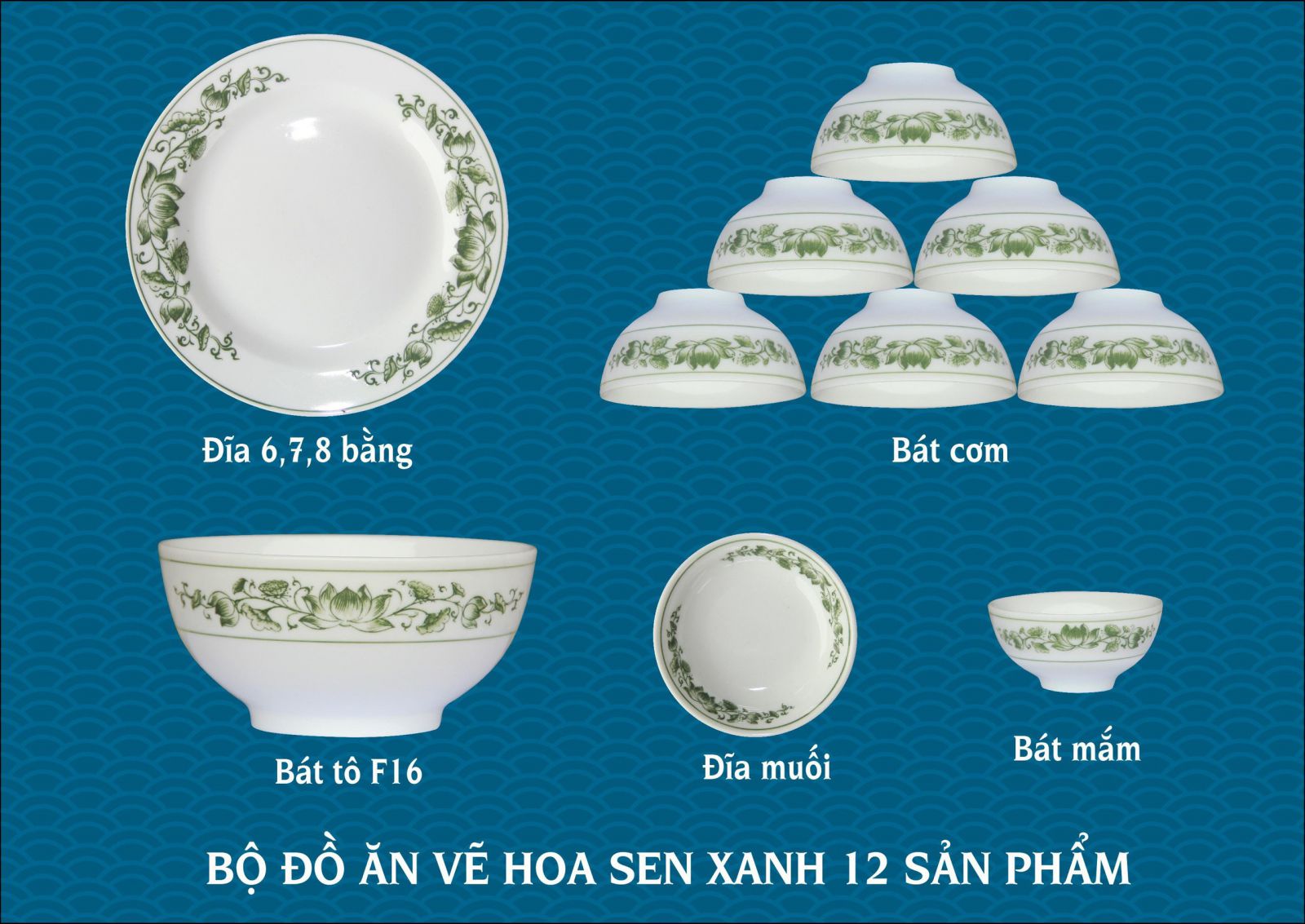 Những mẫu bát đĩa Bát Tràng phù hợp cho kinh doanh nhà hàng, khách sạn